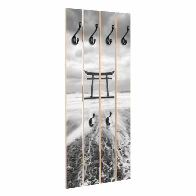 Wooden coat rack - Japanese Torii In The Ocean