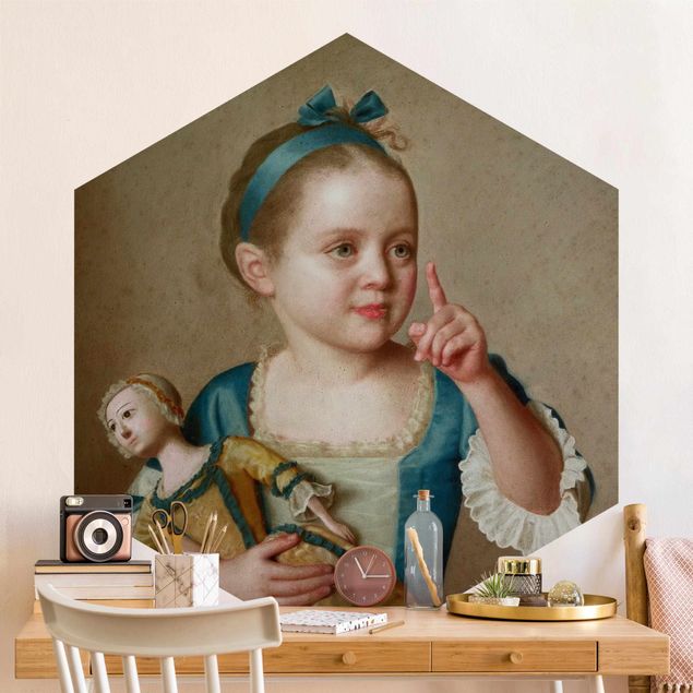 Wallpapers Jean Etienne Liotard - Girl With Doll