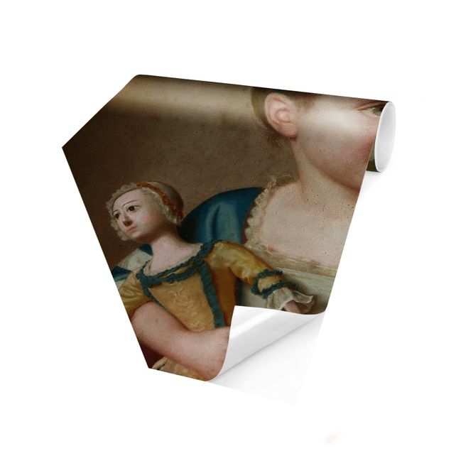 Self-adhesive hexagonal pattern wallpaper - Jean Etienne Liotard - Girl With Doll