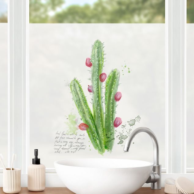 Window decoration - Cactus With Bible Verse II
