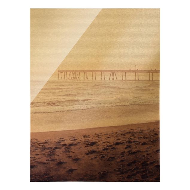 Glass print - California Crescent Shaped Shore  - Portrait format
