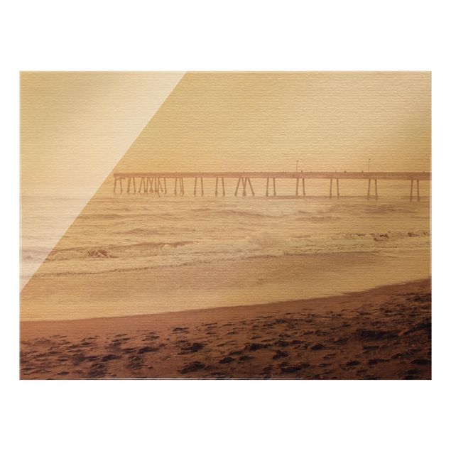 Glass print - California Crescent Shaped Shore  - Landscape format