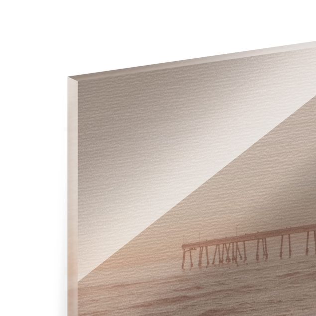 Glass print - California Crescent Shaped Shore