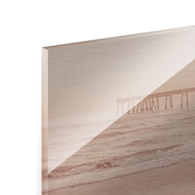 Glass print - California Crescent Shaped Shore