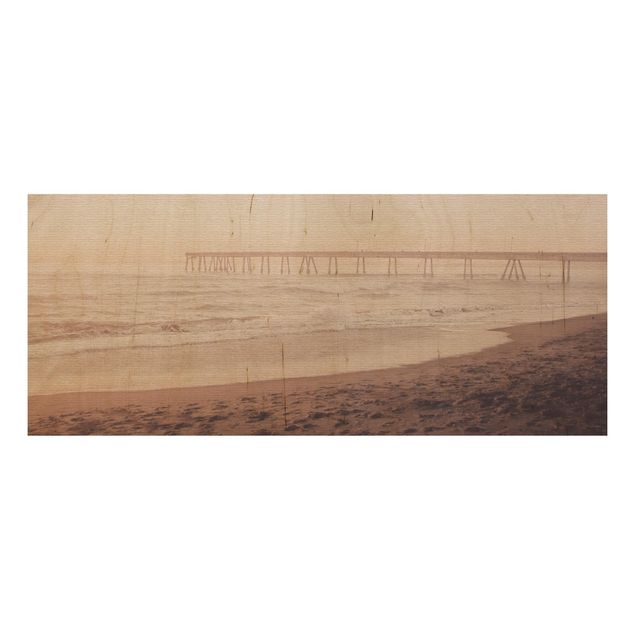 Wood print - California Crescent Shaped Shore