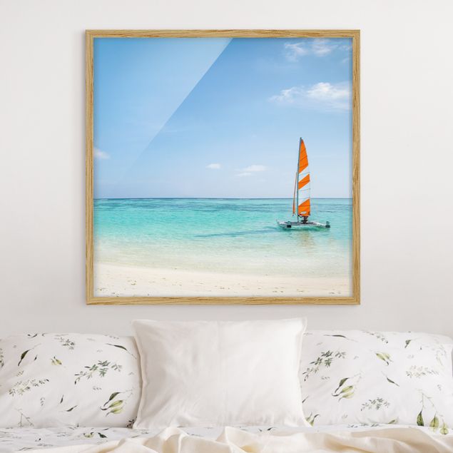 Framed poster - Catamaran At Sea In The Indian Ocean