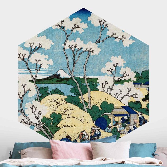 Hexagonal wall mural Katsushika Hokusai - The Fuji Of Gotenyama