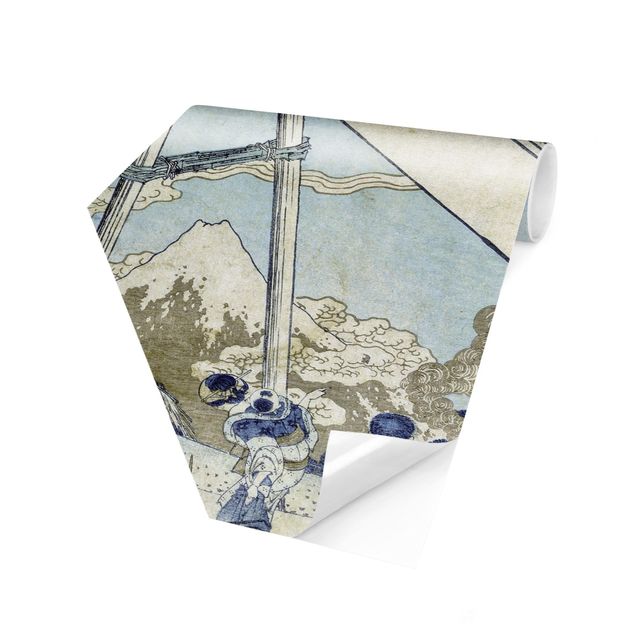 Self-adhesive hexagonal pattern wallpaper - Katsushika Hokusai - In The Totomi Mountains