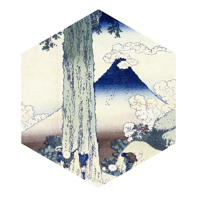 Self-adhesive hexagonal pattern wallpaper - Katsushika Hokusai - Mishima Pass In Kai Province