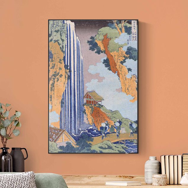 Print with acoustic tension frame system - Katsushika Hokusai - Ono Waterfall
