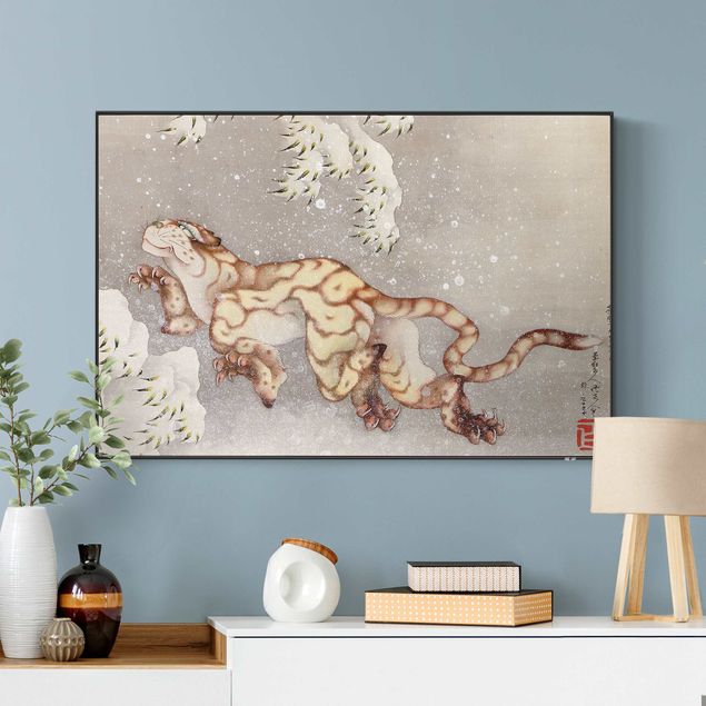 Print with acoustic tension frame system - Katsushika Hokusai - Tiger In Snowstorm
