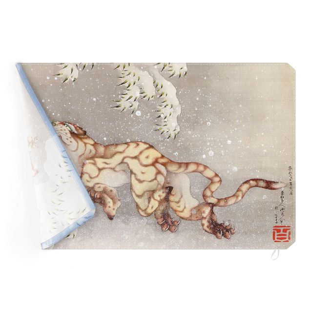 Print with acoustic tension frame system - Katsushika Hokusai - Tiger In Snowstorm