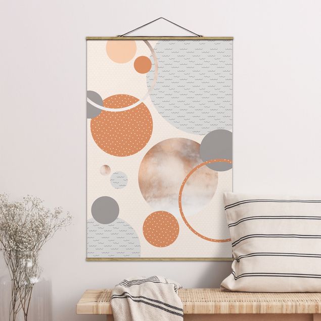 Fabric print with poster hangers - Children`s Rug Grafical - Sand And Desert - Portrait format 2:3