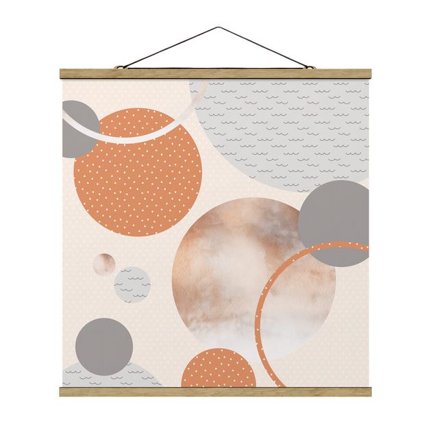 Fabric print with poster hangers - Children`s Rug Grafical - Sand And Desert - Square 1:1