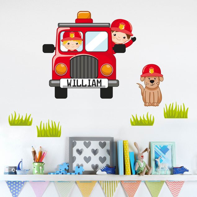 Wall stickers personalized-text Customised Text Fire Brigade