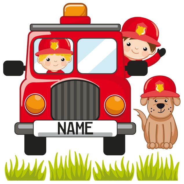 Wall decal Customised Text Fire Brigade
