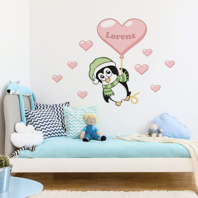 Wall stickers Penguin boy customised text