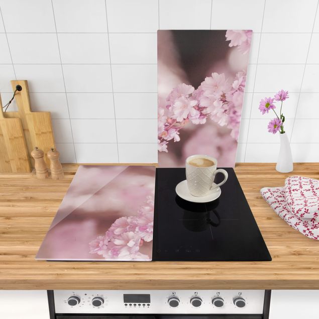 Stove top covers - Cherry Blossoms In Purple Light