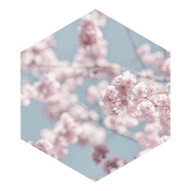 Self-adhesive hexagonal pattern wallpaper - Cherry Blossom Party