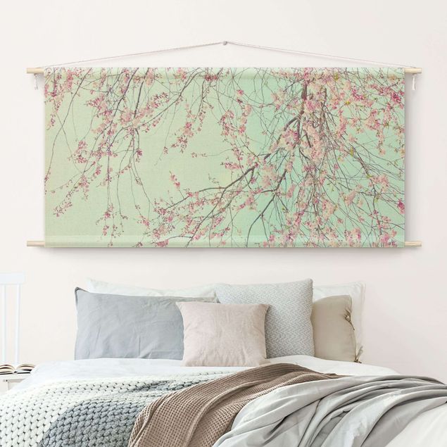 modern tapestry wall hanging Cherry Blossom Yearning
