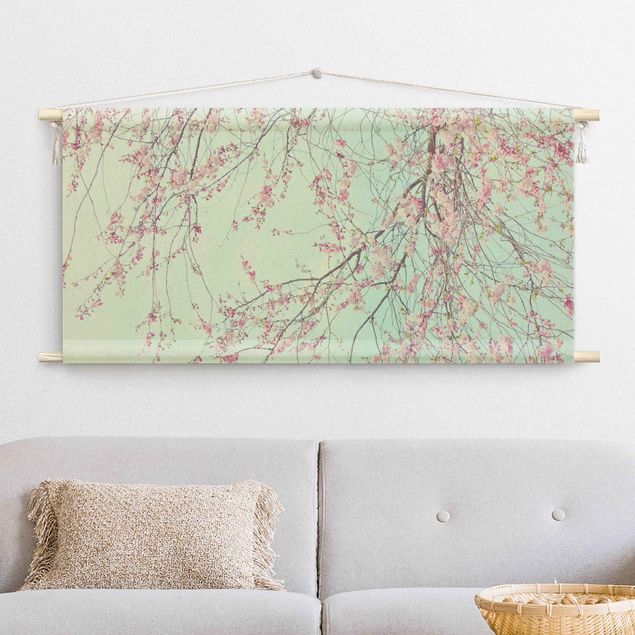 extra large wall tapestry Cherry Blossom Yearning