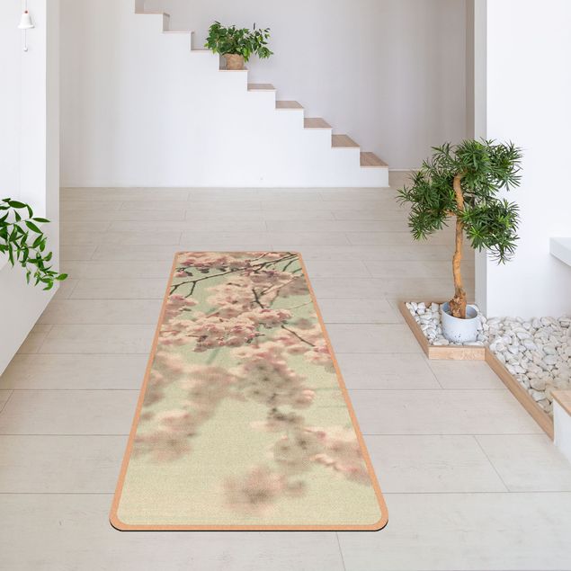 Yoga mat - Dancing Cherry Blossoms On Canvas