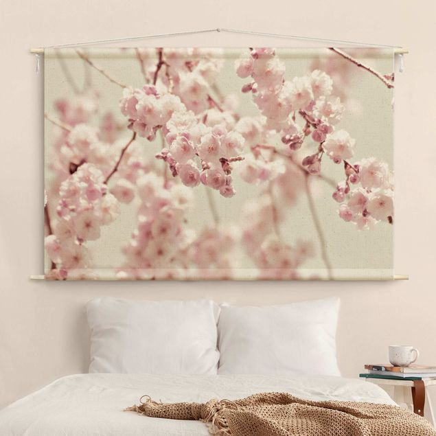 nature wall tapestry Dancing Cherry Blossoms