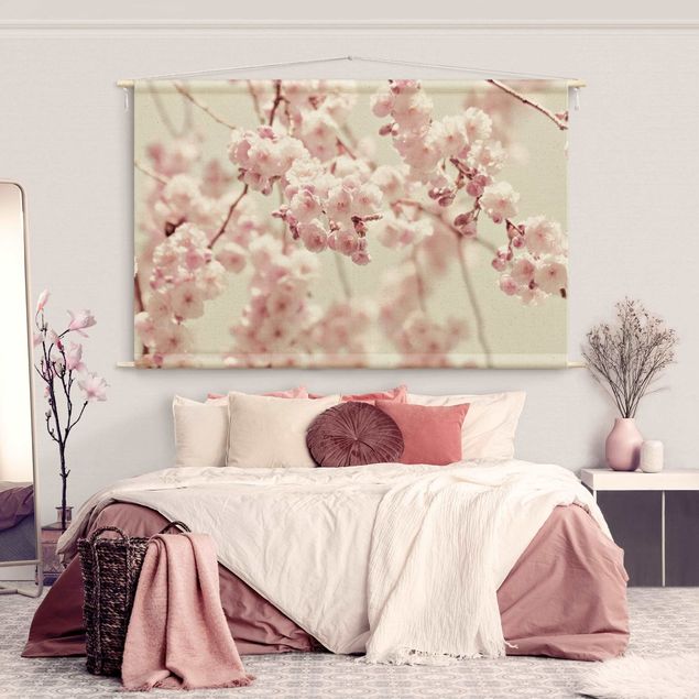 forest wall tapestry Dancing Cherry Blossoms