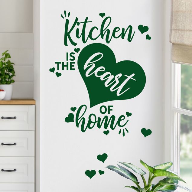 Inspirational quotes wall stickers Kitchen Is The Heart Of Home