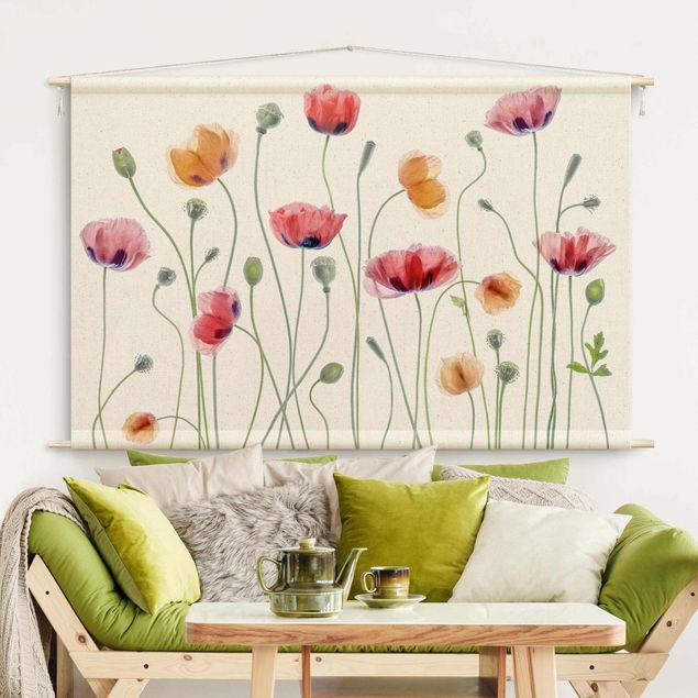 modern tapestry wall hanging Corn Poppy Party