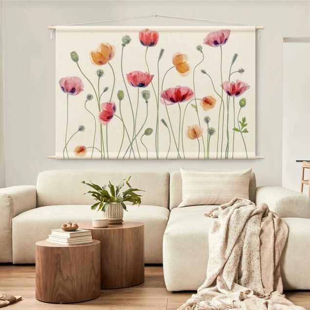 extra large wall tapestry Corn Poppy Party