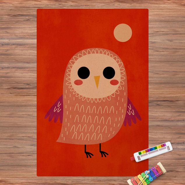 Modern rugs Little Owl At Red Night