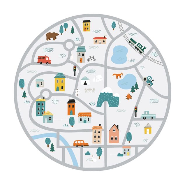 circular rugs Playroom Mat Smalltown - Discover New Parts Of The Town