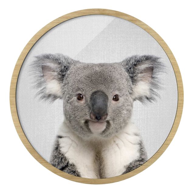 Circular framed print - Koala Klaus