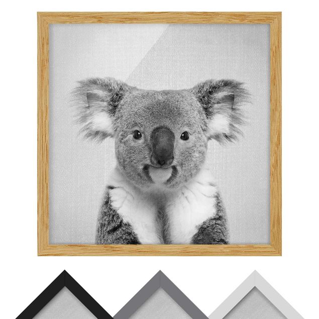 Framed poster - Koala Klaus Black And White