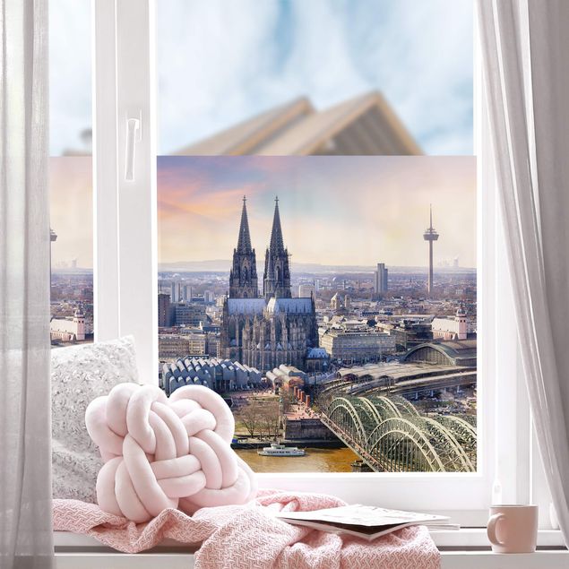 Window decoration - Cologne skyline with cathedral