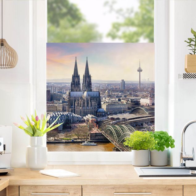 Window decoration - Cologne skyline with cathedral