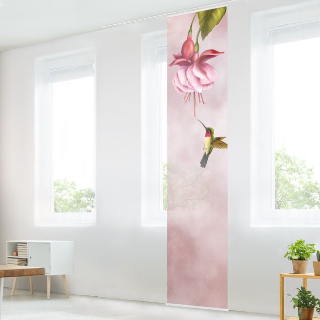 Sliding panel curtains set - Hummingbird