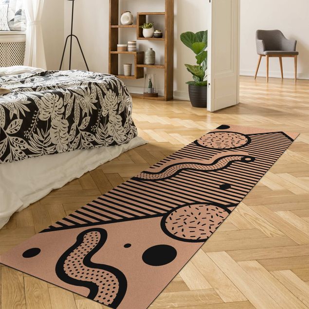 modern area rugs Composition Neo Memphis Black And White