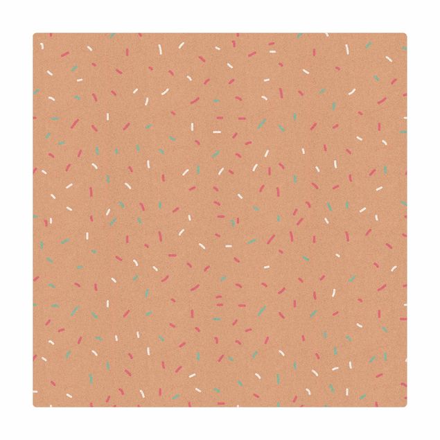 Cork mat - Confetti Melon - Square 1:1