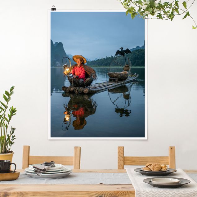Poster - Cormorant Fisherman At Dusk