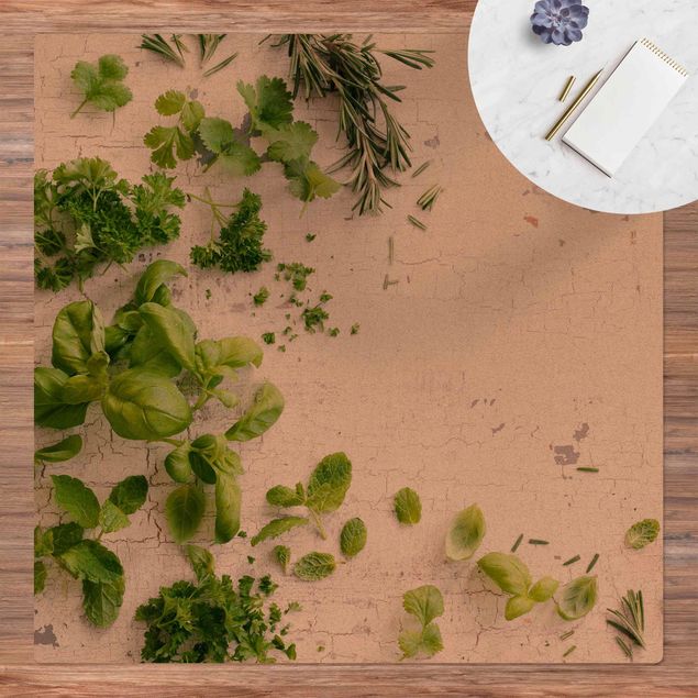 contemporary rugs Herbs On Wood Shabby