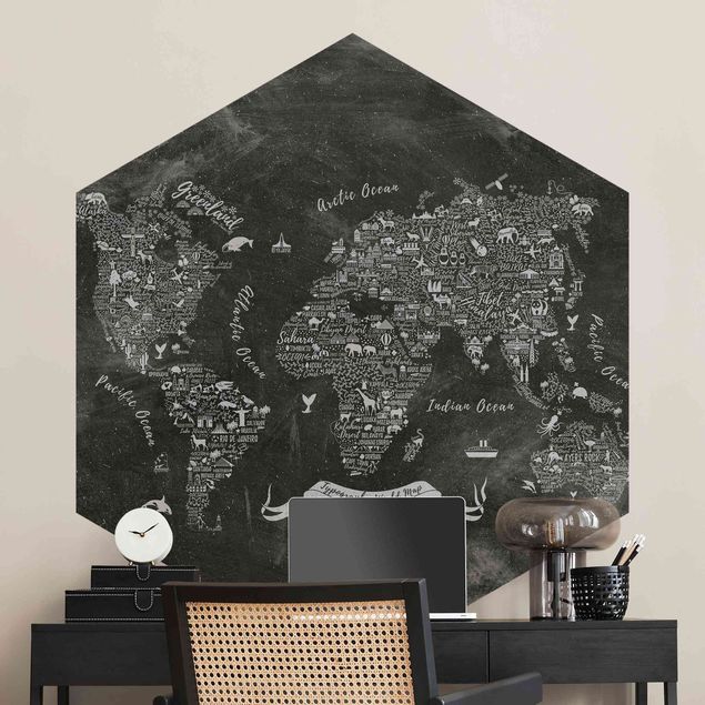 Wallpapers Chalk Typography World Map
