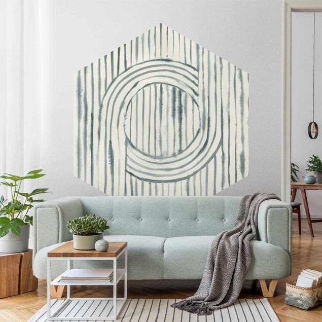 Self-adhesive hexagonal pattern wallpaper - Circling Watercolours