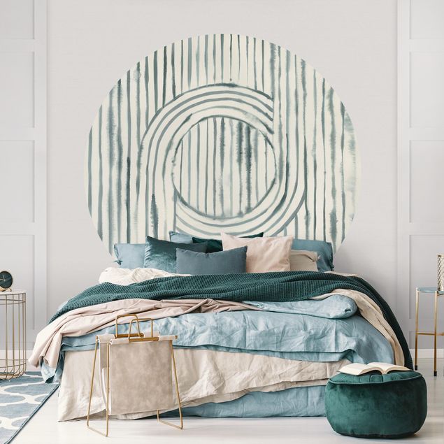 Self-adhesive round wallpaper - Circling Watercolours