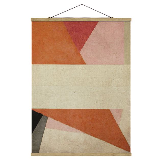 Fabric print with poster hangers - Crossing Geometry - Portrait format 3:4