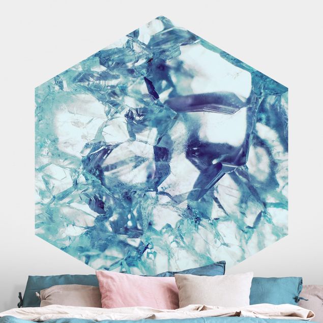 Hexagonal wallpapers Crystal Blue