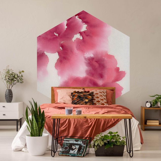 Self-adhesive hexagonal pattern wallpaper - Artistic Flora I