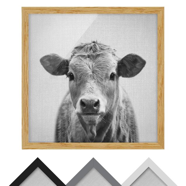 Framed poster - Cow Kathrin Black And White