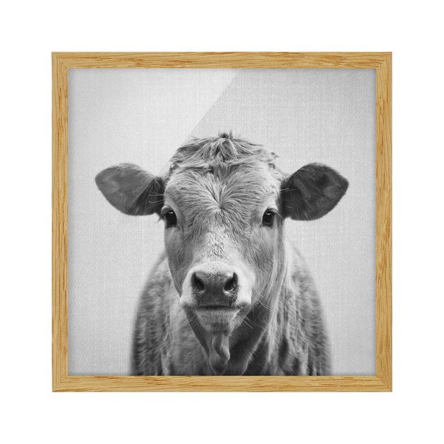 Framed poster - Cow Kathrin Black And White